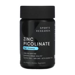 Вітаміни та мінерали Sports Research Zinc Picolinate 50mg - 60 softgels (2023-10-6172)