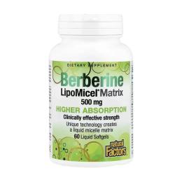 Вітаміни та мінерали Natural Factors Berberine LipoMicel Matrix - 60 softgels (2023-10-6541)