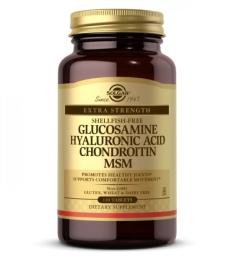 Натуральна добавка і екстракт Solgar Glucosamine Hyaluronic Acid Chondroitin MSM (Shellfish-Free) - 120 tabs (2023-10-4122)