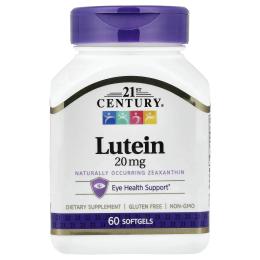 Натуральна добавка і екстракт 21st Century Lutein 20 mg - 60 softgels (2023-10-7081)