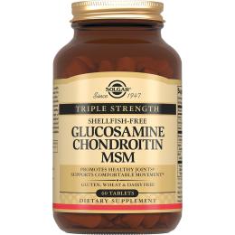 Натуральна добавка і екстракт Solgar Triple Strength Glucosamine Chondroitin MSM - 60 tabs (2023-10-3677)