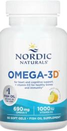 Рибячий жир та омега Nordic Naturals Omega-3D - 60 softgels (2023-10-5958)