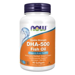 Рибячий жир та омега Now Foods DHA 500mg - 90 sgels (2022-10-2584)