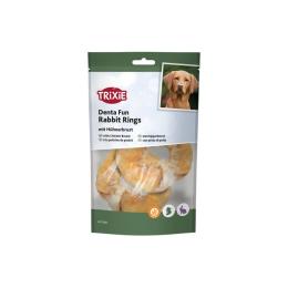 Ласощі Trixie Denta Fun для собак кільця зі шкіри кролика з куркою 100 г (31360)