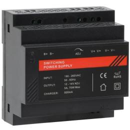 Блоки живлення для систем охорони VIA Energy на DIN рейку DR12060-02B 12V/5A