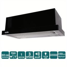 Витяжка Ventolux GARDA 60 BK (700) LED 2S