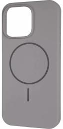 Чохол-накладка Apple iPhone 15 Pro Max Gelius Silicone Case (MagSafe) Thin Circle Titanium Gray (00000103208)