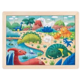 Пазл Hape E1641 Динозаври з розмальовкою