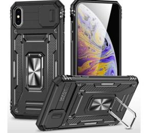 Чохол-накладка EpiK Apple iPhone X /iPhone XS (5.8) EpiK Camshield Army Ring Black (00000068268_6)
