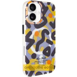 Чохол-накладка Apple iPhone 16 (6.1) EpiK PU Pastel Chaos with Magnetic Fit Black (00000081240_5)