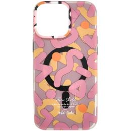 Чохол-накладка EpiK Apple iPhone 16 (6.1) EpiK PU Pastel Chaos with Magnetic Fit Pink (00000081240_4)