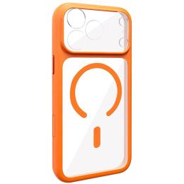 Чохол-накладка GETMAN Apple iPhone 13 (6.1) GETMAN Moon Clear with Magnetic Fit Orange (00000084763_5)