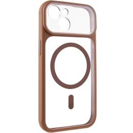 Чохол-накладка Apple iPhone 15 (6.1) GETMAN Moon Clear with Magnetic Fit Brown (00000084769_3)