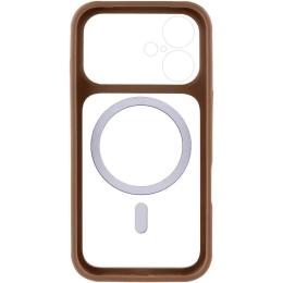 Чохол-накладка GETMAN Apple iPhone 16 (6.1) GETMAN Moon Clear with Magnetic Fit Brown (00000084772_3)
