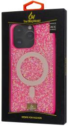 Чохол-накладка Apple iPhone 15 Pro Max The Bling World Rock Diamond with MagSafe Pink (112295-5)