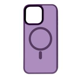Чохол-накладка Apple iPhone 12/12 Pro Fibra Metal Buttons with MagSafe Deep Purple (109878-3)