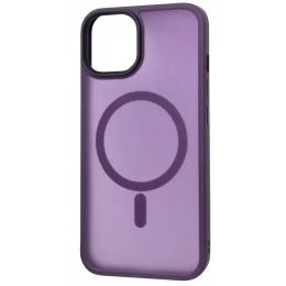 Чохол-накладка Apple iPhone 13/14 Fibra Metal Buttons with MagSafe Deep Purple (109880-3)