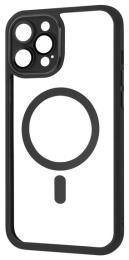 Чохол-накладка Apple iPhone 12 Pro Max Fibra Metallic Clear Case with MagSafe Black (109434-1)