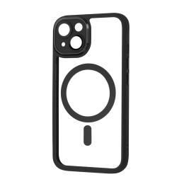 Чохол-накладка Apple iPhone 14 Fibra Metallic Clear Case with MagSafe Black (109438-1)