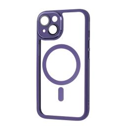 Чохол-накладка Apple iPhone 14 Fibra Metallic Clear Case with MagSafe Deep Purple (109438-3)