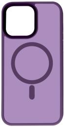 Чохол-накладка Apple iPhone 15 Pro Max Fibra Metal Buttons with MagSafe Deep Purple (109887-3)