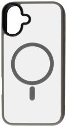 Чохол-накладка Apple iPhone 16 Fibra Metal Buttons with MagSafe Gray (111329-2)