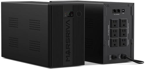 Джерело безперебійного живлення Marsriva MR-UF1250 1250ВА/750Вт, Line-Interactive, LED version, 3хSchuko, 2*12V/9Ah
