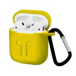 Чохол для навушників Apple AirPods/Hoco EW74 Infinity Silicon LOGO 2в1 Yellow (+ карабін) тех.пак (2000000976280)