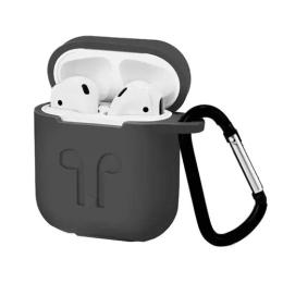 Чохол для навушників Apple AirPods/Hoco EW74 Infinity Silicon LOGO 2в1 Gray (+ карабін) тех.пак (2000000976310)