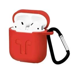 Чохол для навушників Apple AirPods/Hoco EW74 Infinity Silicon LOGO 2в1 Red (+ карабін) тех.пак (2000000976228)