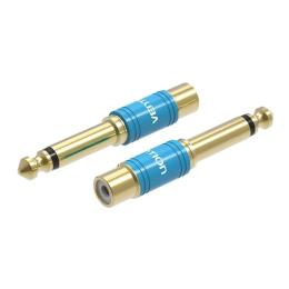 Перехідник Vention 6.35mm Male to RCA Female Audio Adapter Aluminum Alloy Type Blue (VDD-C03)