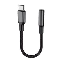 Перехідник WALKER WA-030 Type-C to AUX 3.5мм Black