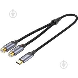 Перехідник Vention Audio Type-C М  -   2RCA F 0, 5м Black (BGVHD)