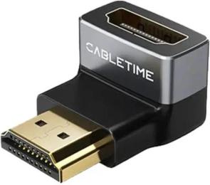 Перехідник Cabletime 8K HDMI (M)  -  HDMI (F) 90 кут (CP41G)