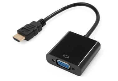 Перехідник Vinga HDMI M to VGA F 0.15m 1080p Black (VCPAHDMIM2VGAFBK)