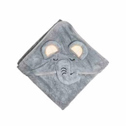 Дитячий рушник з капюшоном Mega Zayka MGZ-0640 розмір 80x80 см Gray