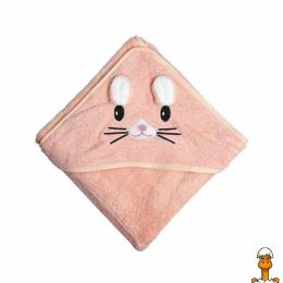 Дитячий рушник з капюшоном Mega Zayka MGZ-0640 розмір 80x80 см Peach