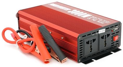 Інвертор напруги Voltronic YT47940 Red 3000ВА(1800Вт), 12 / 220V клеми + крокодили