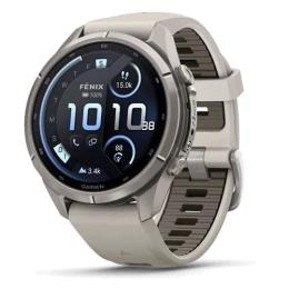 Смарт-годинник Garmin Fenix 9 Pro 43mm LTE Titanium with Fog Gray/Sandstone Silicone Band (010-04335-80/81)