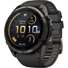 Смарт-годинник Garmin Fenix 9 Pro 47mm LTE Carbon Gray DLC Titanium with Black Silicone Band (010-04336-10/11)