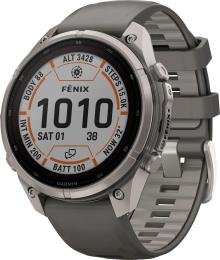 Смарт-годинник Garmin Fenix 9 Pro inReach Solar 47mm Titanium with Pebble Gray/Silver Gray Silicone Band (010-04338-00,010-04338-01)