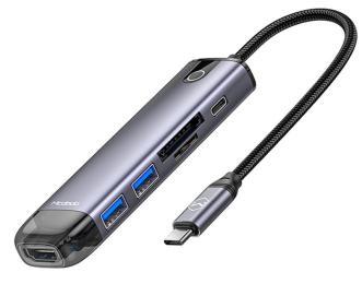 USB-хаб Mcdodo HU-7740 Gray 6 in 1