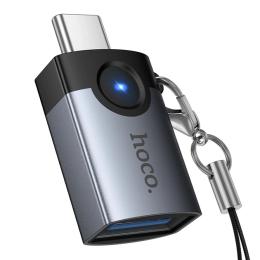 Перехідник Hoco UA46C Victory Type-C (тато) to USB (мама) adapter Gray (6942007675659)