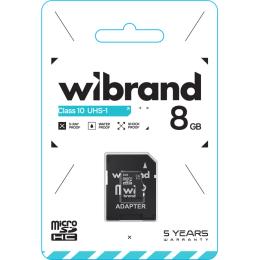 Карта памяті Wibrand MicroSDXC 8GB Class 10 UHS-1 + SD adapter