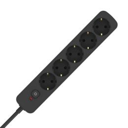 Мережевий фільтр ColorWay 10A/2500W (CCA-3G1MM) 5 розеток/2M Black (CW-PSEA1052BK)