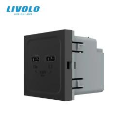 Розетка LIVOLO VL-FCUC.UC-2BP Black