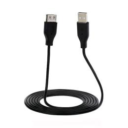 Дата-кабель 2E 1.8m USB (тато) - USB (мама) Black