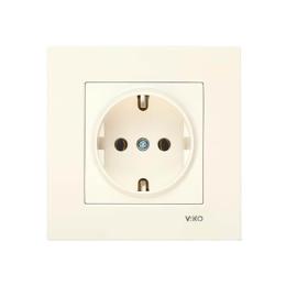 Розетка з заземленням крем VI-KO Karre