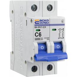 Автоматичний вимикач ВА-2017 6А C 2п. АскоУкрем