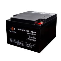 Акумулятор AGM LogicPower LPM 12V-26 Ah під болт М5 (LP22883)